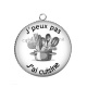 Pendentif Cabochon Argent - j'peux pas j'ai cuisine