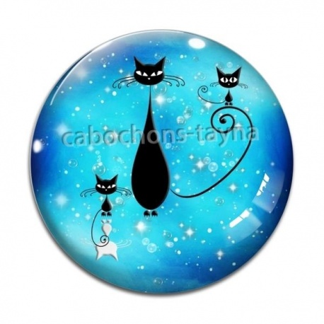 Cabochon Verre - chat