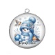 Pendentif Cabochon Argent -  joyeux noël
