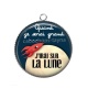 Pendentif Cabochon Argent - quand je serai grand j'irai sur la lune