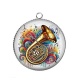 Pendentif Cabochon Argent - instrument de musique