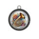 Pendentif Cabochon Argent - instrument de musique