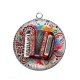 Pendentif Cabochon Argent -  instrument de musique