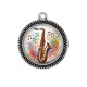 Pendentif Cabochon Argent -  instrument de musique