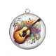 Pendentif Cabochon Argent -  instrument de musique