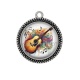 Pendentif Cabochon Argent -  instrument de musique