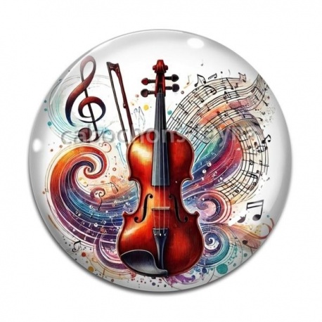 Cabochon Verre -  instrument de musique