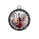 Pendentif Cabochon Argent -  instrument de musique