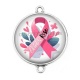 Connecteur Cabochon Argent - octobre rose