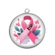 Pendentif Cabochon Argent - octobre rose