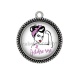 Pendentif Cabochon Argent - octobre rose