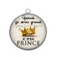 Pendentif Cabochon Argent - quand je serai grand je serai prince