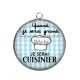 Pendentif Cabochon Argent - quand je serai grand je serai cuisinier