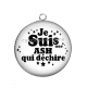 Pendentif Cabochon Argent - je suis une ASH qui déchire