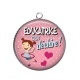 Pendentif Cabochon Argent - éducatrice qui déchire