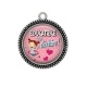 Pendentif Cabochon Argent - éducatrice qui déchire