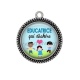 Pendentif Cabochon Argent -  éducatrice qui déchire