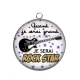 Pendentif Cabochon Argent - quand je serai grand je serai rock star