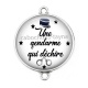 Connecteur Cabochon Argent - une gendarme qui déchire