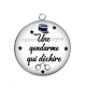 Pendentif Cabochon Argent - une gendarme qui déchire