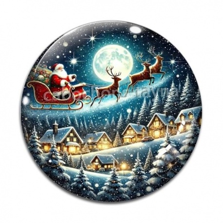 Cabochon Verre - papa noël