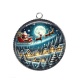 Pendentif Cabochon Argent - papa noël