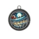 Pendentif Cabochon Argent - papa noël