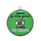Pendentif Cabochon Argent - quand je serai grand je serai photographe