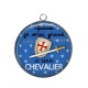 Pendentif Cabochon Argent - quand je serai grand - je serai chevalier