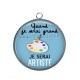 Pendentif Cabochon Argent - quand je serai grand - je serai artiste