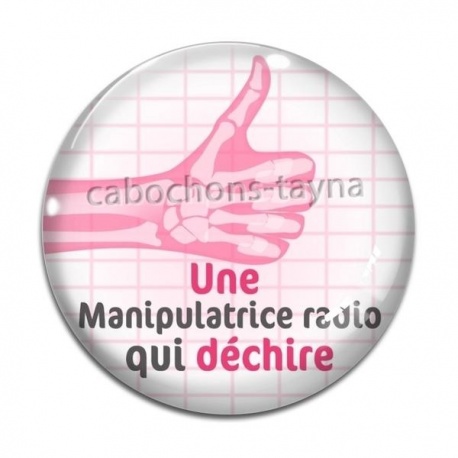 Cabochon Verre - une manipulatrice radio qui déchire