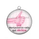 Pendentif Cabochon Argent - une manipulatrice radio qui déchire