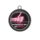 Pendentif Cabochon Argent - une manipulatrice radio qui déchire