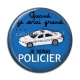 Cabochon Résine - quand je serai grand je serai policier
