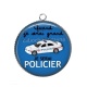 Pendentif Cabochon Argent - quand je serai grand je serai policier