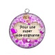 Pendentif Cabochon Argent - pour une super aide soignante