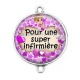 Connecteur Cabochon Argent - pour une super infirmière
