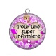 Pendentif Cabochon Argent - pour une super infirmière