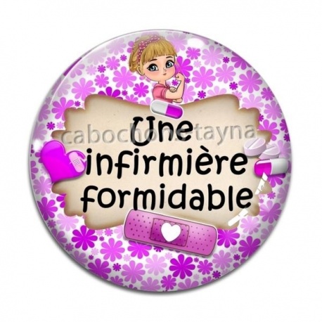 Cabochon Verre - une infirmière formidable