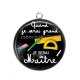 Pendentif Cabochon Argent - quand je serai grand je serai maitre