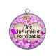 Pendentif Cabochon Argent - une infirmière formidable