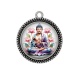 Pendentif Cabochon Argent - bouddha méditation