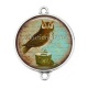 Connecteur Cabochon Argent - hibou