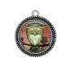 Pendentif Cabochon Argent - hibou