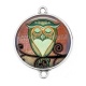 Connecteur Cabochon Argent - hibou
