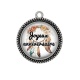 Pendentif Cabochon Argent - joyeux anniversaire