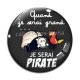 Cabochon Verre - quand je serai grand je serai pirate