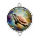 Connecteur Cabochon Argent - tortue