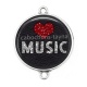 Connecteur Cabochon Argent - music