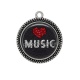 Pendentif Cabochon Argent - music
